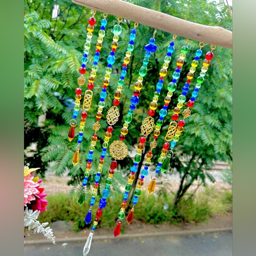 Handcrafted Glass Beaded Rainbow Suncatcher
